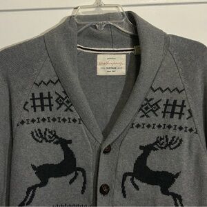 WeatherProof Vintage Reindeer Fair Isle Cardigan Size Medium